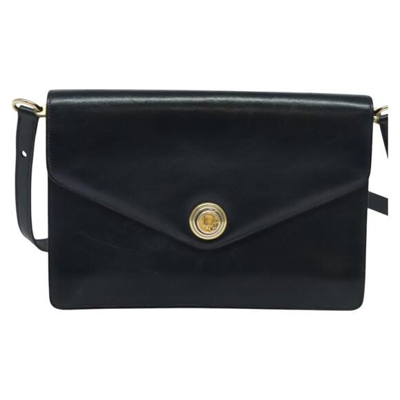 DIOR Shoulder Bag Leather Black Gold - Picture 2 of 12